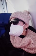 BLANCA BLANCO Wears Mask and Gloves while Flying to Detroit 03/13/2020