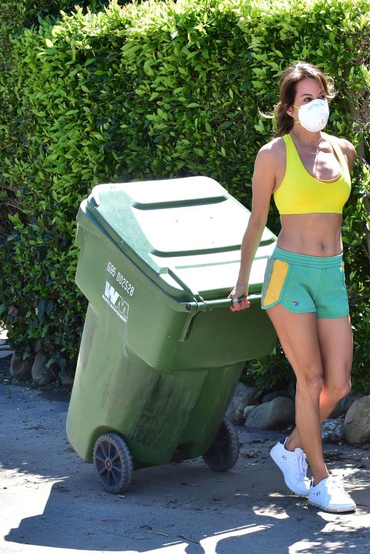 BROOKE BURKE Takes Out Garbage Before Going a Live Yoga Class in Malibu 03/21/2020
