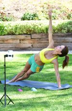 BROOKE BURKE Takes Out Garbage Before Going a Live Yoga Class in Malibu 03/21/2020