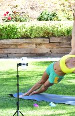 BROOKE BURKE Takes Out Garbage Before Going a Live Yoga Class in Malibu 03/21/2020