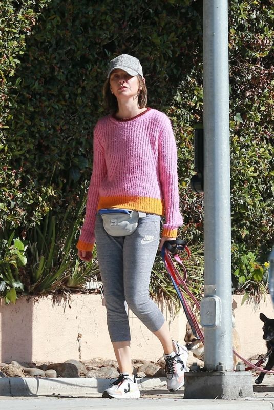 CALISTA FLOCKHART Out with Her Dogs in Los Angeles 03/30/2020