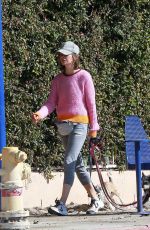 CALISTA FLOCKHART Out with Her Dogs in Los Angeles 03/30/2020