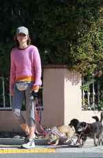 CALISTA FLOCKHART Out with Her Dogs in Los Angeles 03/30/2020