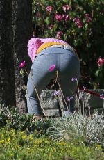 CALISTA FLOCKHART Out with Her Dogs in Los Angeles 03/30/2020