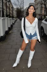 CALLY JANE BEECH in Denim Shorts Out in London 03/15/2020