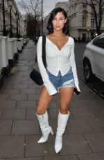 CALLY JANE BEECH in Denim Shorts Out in London 03/15/2020
