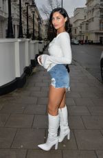 CALLY JANE BEECH in Denim Shorts Out in London 03/15/2020