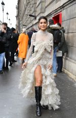 CAMILA COELHO Arrives at Giambattista Valli Show at Paris Fashion Week 03/02/2020