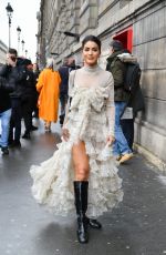 CAMILA COELHO Arrives at Giambattista Valli Show at Paris Fashion Week 03/02/2020