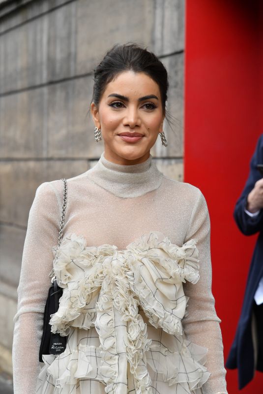 CAMILA COELHO Arrives at Giambattista Valli Show at Paris Fashion Week 03/02/2020