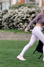 CAPRICE BOURRET Doing Yoga at a Park in London 03/17/2020