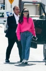 CARA SANTANA in a Pink Sweater and Denim Arrives at San Vicente Bungalows 03/07/2020