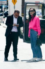 CARA SANTANA in a Pink Sweater and Denim Arrives at San Vicente Bungalows 03/07/2020
