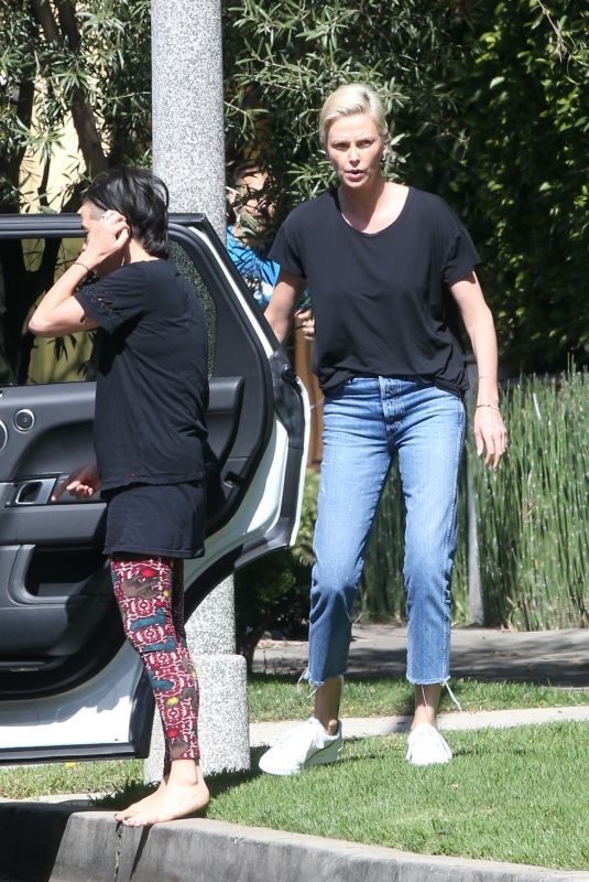 CHARLIZE THERON in Denim Out in Los Angeles 02/29/2020