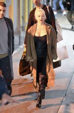 CHRISTINA AGUILERA Arrives at Jimmy Kimmel Live in Los Angeles 03/10/2020