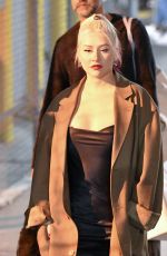 CHRISTINA AGUILERA Arrives at Jimmy Kimmel Live in Los Angeles 03/10/2020