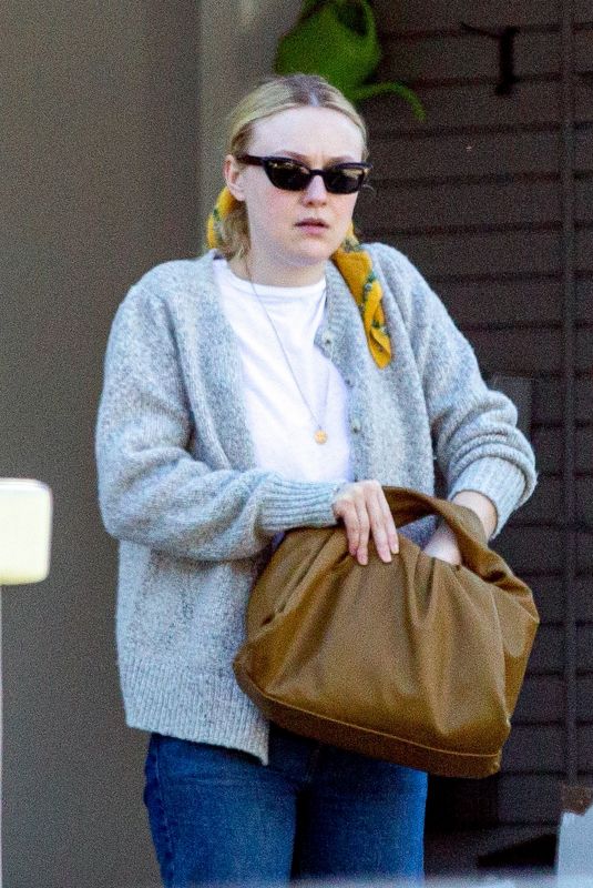 DAKOTA FANNING Outside Her House in Los Angeles 03/21/2020
