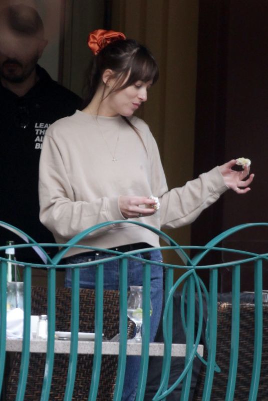 DAKOTA JOHNSON and Chris Martin Celebrates His Birthday in Disneyland 03/05/2020