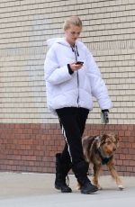 DAPHNE GROENEVELD Out with Her Dog in New York 03/20/2020