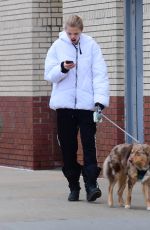 DAPHNE GROENEVELD Out with Her Dog in New York 03/20/2020