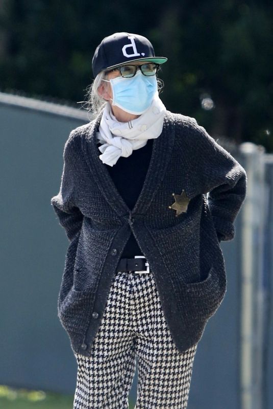 DIANE KEATON Wearing Mask, Latex Gloves and Deputy Sheriff