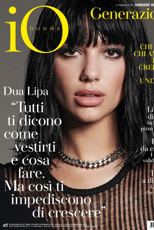 DUA LIPA in Io Donna Del Corriere Della Sera, March 2020
