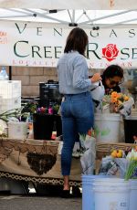 EIZA GONZALEZ Buy Flowers at Farmers Market in Los Angeles 03/08/2020