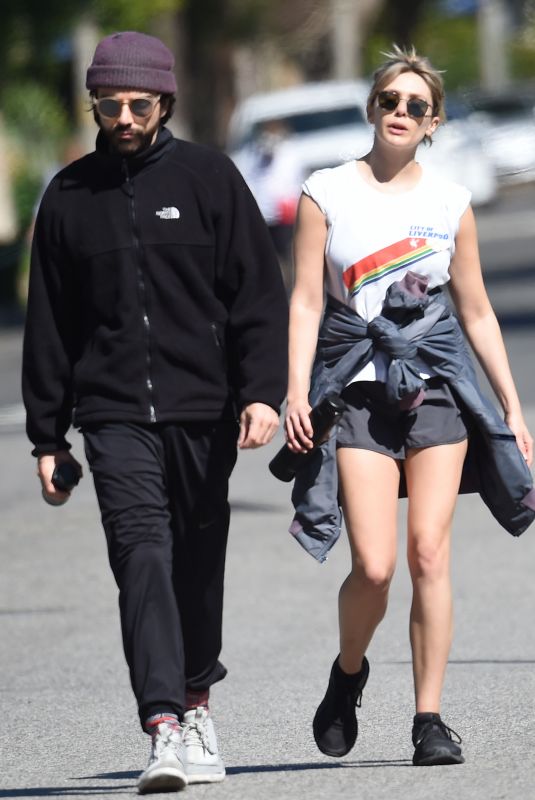 ELIZABETH OLSEN and Robbie Arnett in Out in Los Angeles 03/30/2020