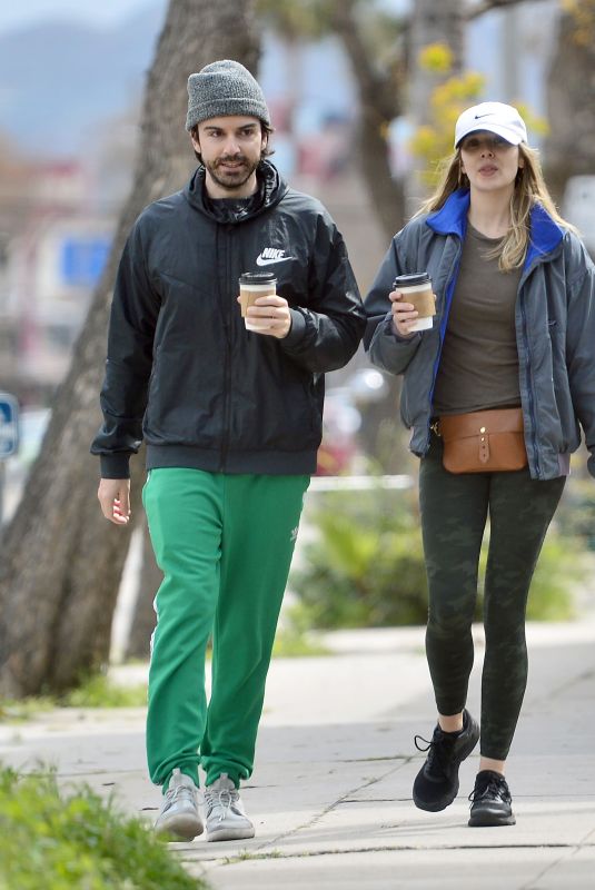 ELIZABETH OLSEN and Robbie Arnett Out for Coffee in Los Angeles 03/21/2020