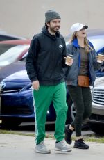 ELIZABETH OLSEN and Robbie Arnett Out for Coffee in Los Angeles 03/21/2020