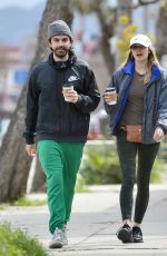 ELIZABETH OLSEN and Robbie Arnett Out for Coffee in Los Angeles 03/21/2020