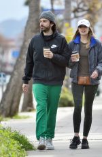 ELIZABETH OLSEN and Robbie Arnett Out for Coffee in Los Angeles 03/21/2020