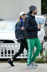 ELIZABETH OLSEN and Robbie Arnett Out for Coffee in Los Angeles 03/21/2020