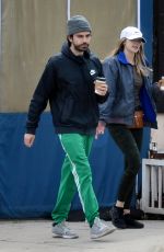 ELIZABETH OLSEN and Robbie Arnett Out for Coffee in Los Angeles 03/21/2020