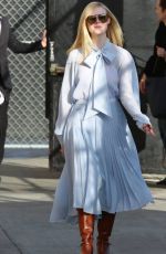 ELLE FANNING Arrives at Jimmy Kimmel Live in Los Angeles 03/04/2020