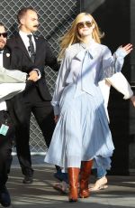ELLE FANNING Arrives at Jimmy Kimmel Live in Los Angeles 03/04/2020