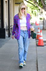 ELLE FANNING in Denim Out for Iced Coffee in Los Angeles 03/05/2020