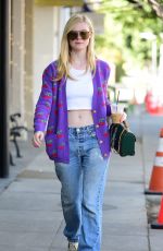 ELLE FANNING in Denim Out for Iced Coffee in Los Angeles 03/05/2020