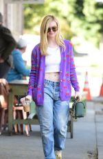 ELLE FANNING in Denim Out for Iced Coffee in Los Angeles 03/05/2020