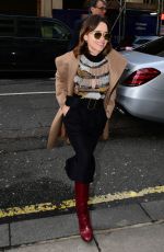 EMILIA CLARKE Arrives at BBC Radio 2 in London 03/03/2020