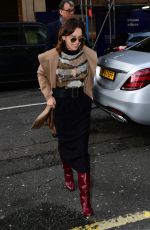 EMILIA CLARKE Arrives at BBC Radio 2 in London 03/03/2020