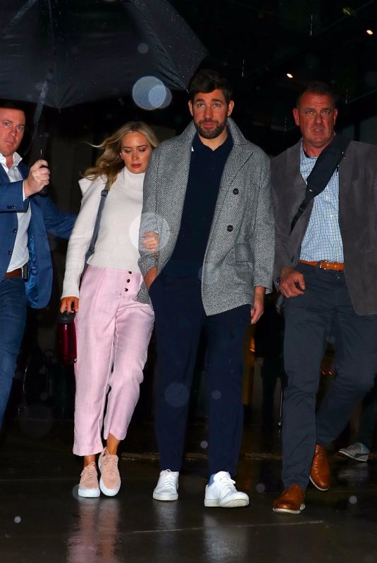 EMILY BLUNT and John Krasinski Leaves Crosby Hotel in New York 03/06/2020
