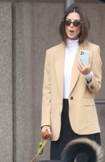 EMILY RATAJKOWSKI in Givenchy Wool Blazer Out with Her Dog in New York 03/11/2020
