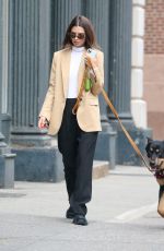 EMILY RATAJKOWSKI in Givenchy Wool Blazer Out with Her Dog in New York 03/11/2020