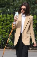EMILY RATAJKOWSKI in Givenchy Wool Blazer Out with Her Dog in New York 03/11/2020