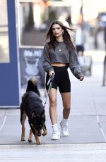 EMILY RATAJKOWSKI in Yoga Shorts Out with Her Dog in New York 03/20/2020