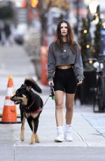 EMILY RATAJKOWSKI in Yoga Shorts Out with Her Dog in New York 03/20/2020