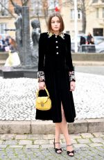 EMMA CORRIN Arrives at Miu Miu Show at Paris Fashion Week 03/03/2020