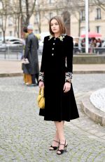 EMMA CORRIN Arrives at Miu Miu Show at Paris Fashion Week 03/03/2020