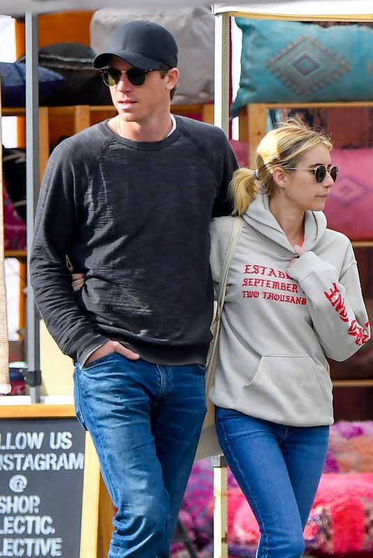 EMMA ROBERTS and Garrett Hedlund at a Flea Market in Los Angeles 03/09/2020
